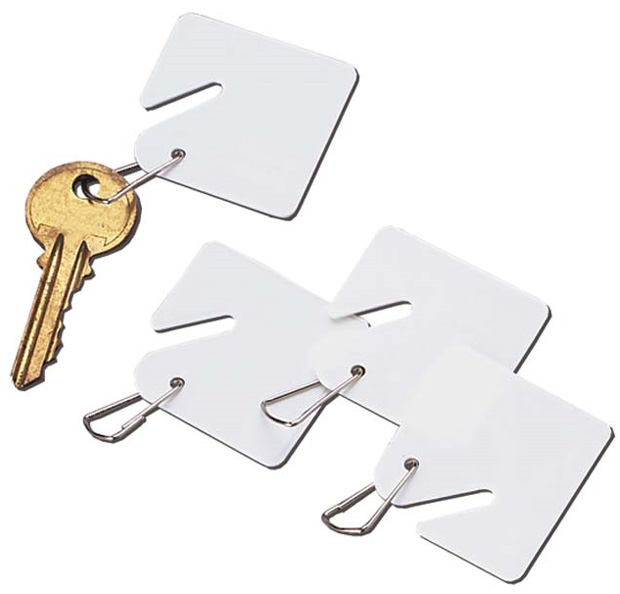 Buddy 100 Blank Plastic Key Tags White